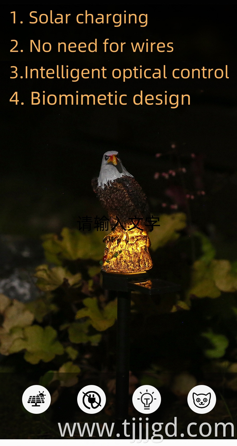 Solar Resin Eagle Ground Light